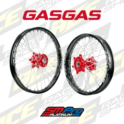 SM PRO PLATINUM WHEEL SET GASGAS 250 - 501 EC/ECF 24 - 26 RED HUB BLACK RIM - ACE Race Shop