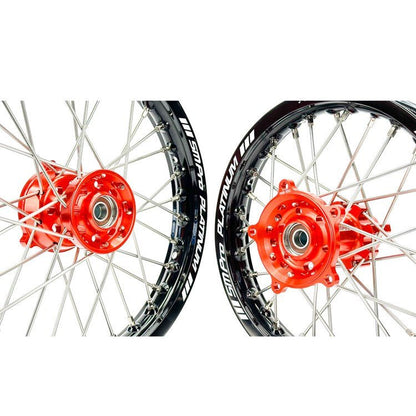 SM PRO PLATINUM WHEEL SET KTM SX85 BIG WHEEL 2025 - 2026 ORANGE HUB BLACK RIM - ACE Race Shop
