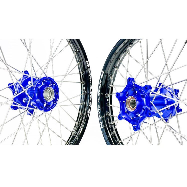 SM PRO PLATINUM WHEEL SET YAMAHA YZ85 02 - BIG WHEEL BLUE HUB BLACK RIM - ACE Race Shop