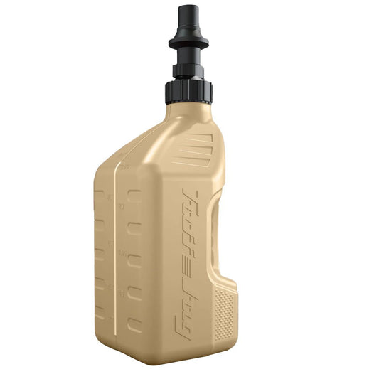 TUFF JUGS TUFF JUG 10L DESERT TAN WITH BLACK RIPPER CAP - ACE Race Shop