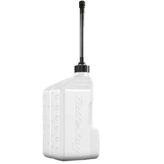TUFF JUGS TUFF JUG 20L WHITE WITH AUTO - STOP SPOUT - ACE Race Shop