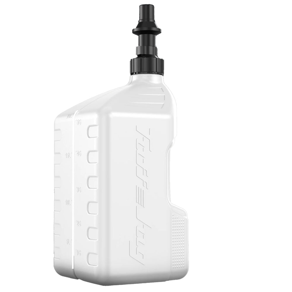 TUFF JUGS TUFF JUG 20L WHITE WITH BLACK RIPPER CAP - ACE Race Shop