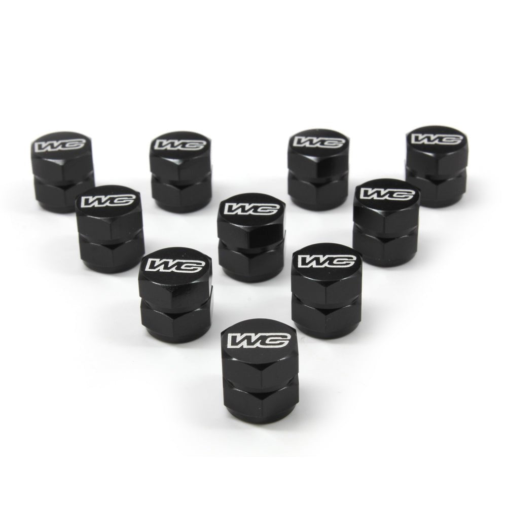 WORKS CONNECTION AIR CAPS BLACK CNC 10 PACK - ACE Race Shop