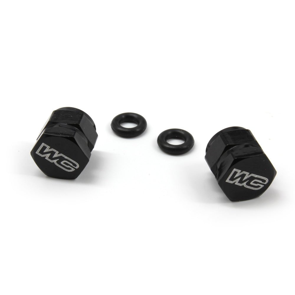 WORKS CONNECTION AIR CAPS BLACK CNC PAIR - ACE Race Shop