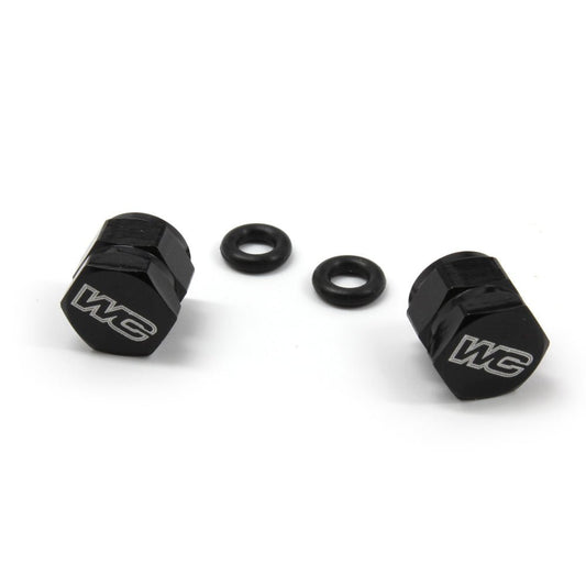 WORKS CONNECTION AIR CAPS BLACK CNC PAIR - ACE Race Shop